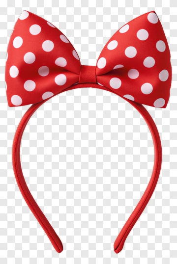 Red Polka Dot Bow Headband PNG