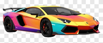 Colorful Lamborghini Sports Car PNG
