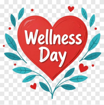 Wellness Day Heart Illustration PNG