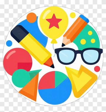 Colorful School Supplies And Shapes PNG
