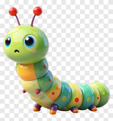 Cartoon Caterpillar With Big Eyes PNG