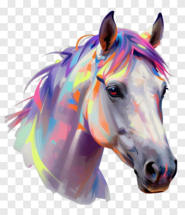 Colorful Horse Head PNG