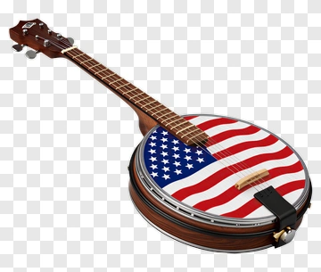 Banjo With American Flag Design PNG
