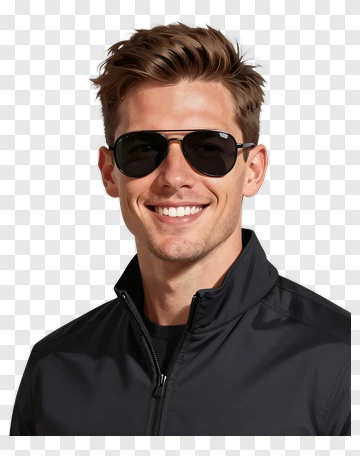 Smiling Man Wearing Sunglasses PNG
