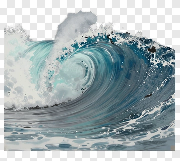 Ocean Wave With Splashing Water PNG