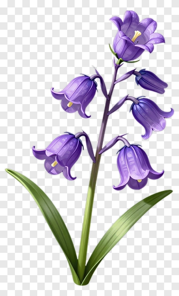 Purple Flower With Bell-Shaped Blooms PNG