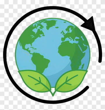 Earth With Leaves And Circular Arrow PNG