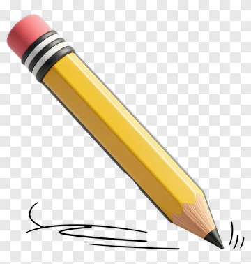 Yellow Pencil Drawing On Paper PNG