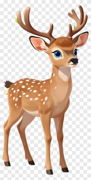 Cartoon Deer With Antlers PNG