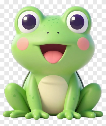 Cartoon Frog With A Happy Expression PNG