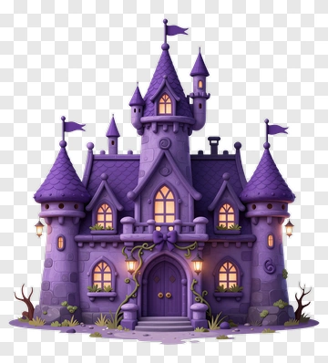 Purple Fairy Tale Castle PNG