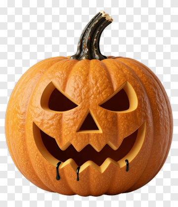 Halloween Pumpkin With Scary Face PNG