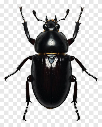 Realistic Black Beetle PNG