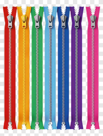 Colorful Zippers In Various Shades PNG