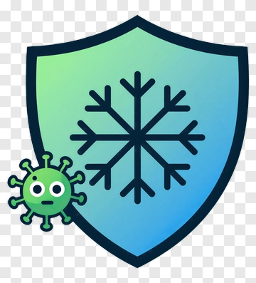Virus Protection Shield With Snowflake PNG