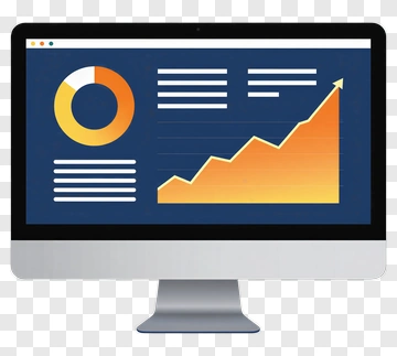 Computer Screen Displaying Data Visualization PNG