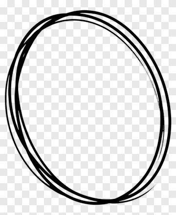 Black Hand-Drawn Oval Frame PNG