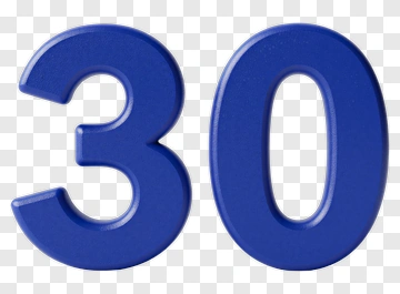 Blue Number 30 PNG