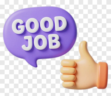 Thumbs Up With Good Job Speech Bubble PNG