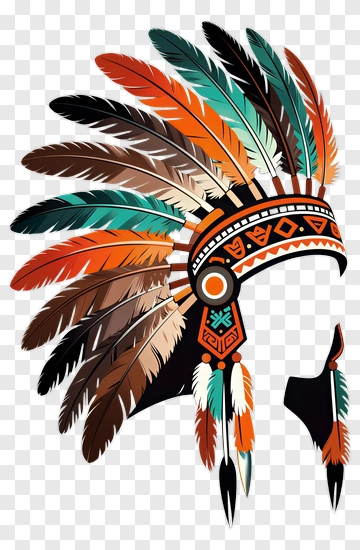 Colorful Native American Headdress Illustration PNG