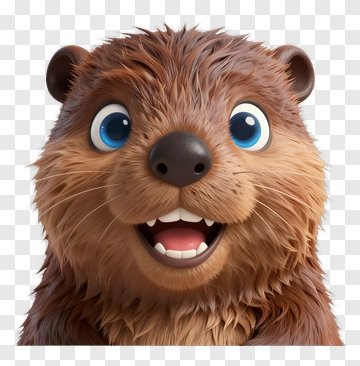 Cartoon Otter With A Happy Expression PNG