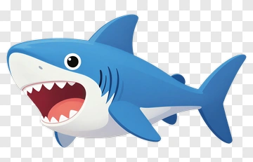 Cartoon Shark With Open Mouth PNG