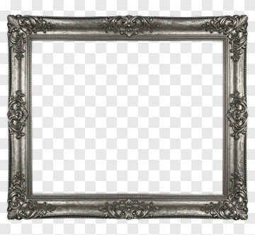 Ornate Silver Picture Frame PNG