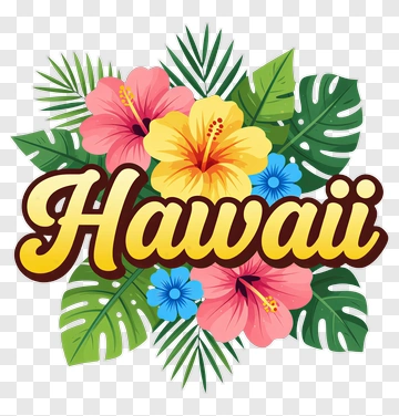 Hawaiian Floral Arrangement With Text PNG