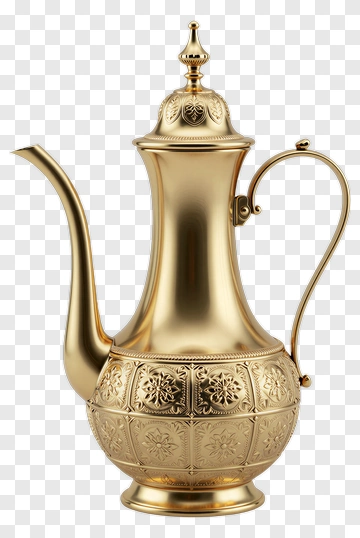 Golden Arabic Coffee Pot PNG