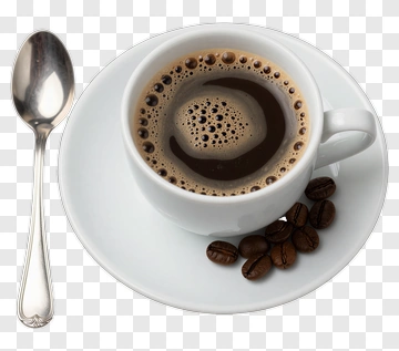 Cup Of Coffee With Coffee Beans PNG