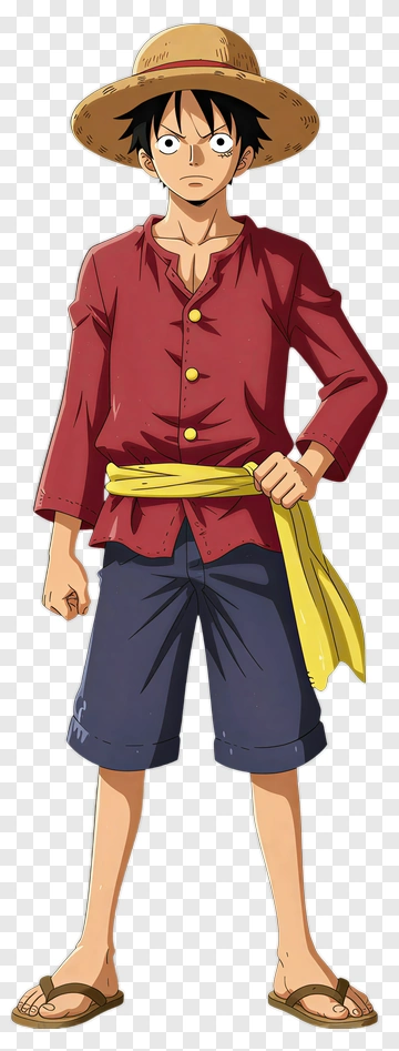 Anime Character In A Straw Hat PNG