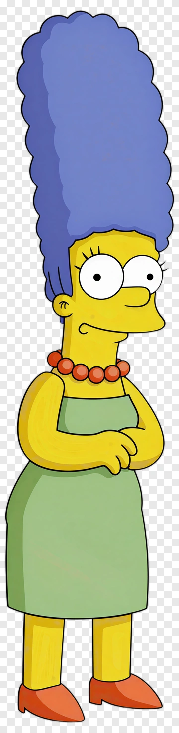Cartoon Woman With Blue Hair And Green Dress PNG