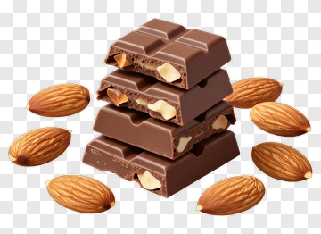 Chocolate Bar With Almonds PNG