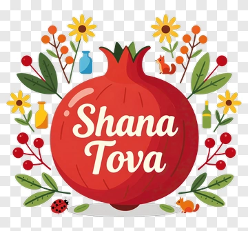 Pomegranate With Shana Tova Greeting PNG