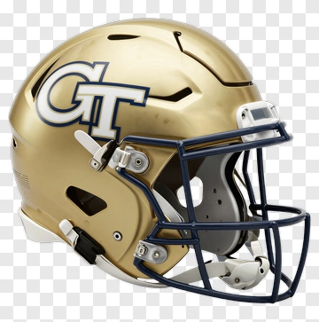 Gold Football Helmet With Gt Logo PNG