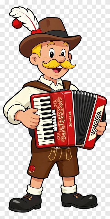 Cartoon Man Playing Accordion PNG