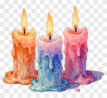 Colorful Dripping Candles PNG