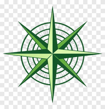 Green Compass Rose PNG