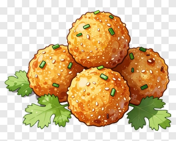 Fried Food Balls With Herbs PNG