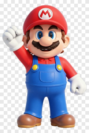 Mario Character Raising Fist PNG