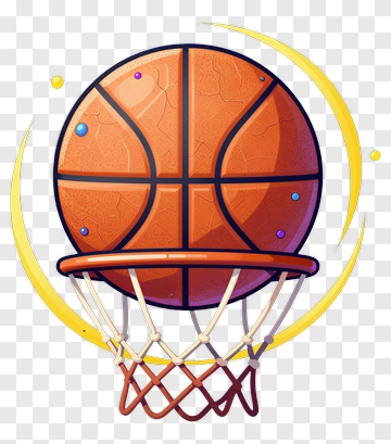 Basketball In A Hoop PNG