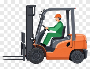 Forklift Operator Driving A Forklift PNG