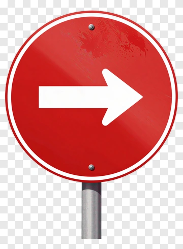 Red Right Arrow Traffic Sign PNG