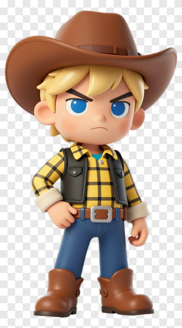 3D Cowboy Character PNG