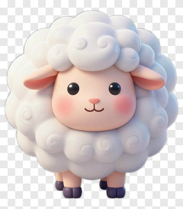 Cute Cartoon Sheep PNG