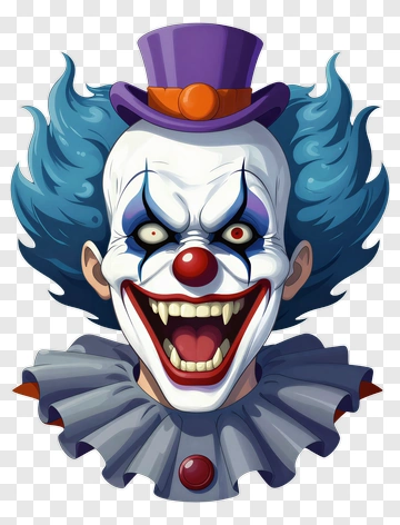 Cartoon Clown With Purple Hat PNG