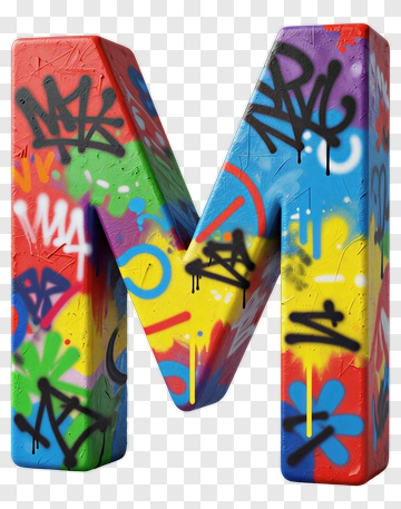 Colorful Graffiti Letter M PNG