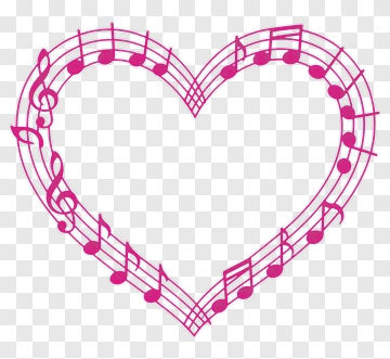 Musical Heart Outline PNG
