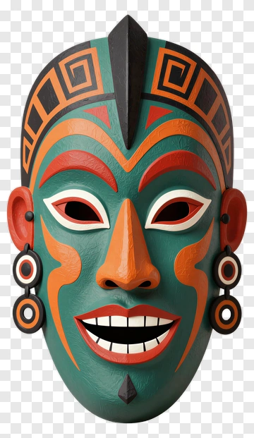 Colorful Tribal Mask PNG