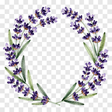 Lavender Floral Wreath PNG